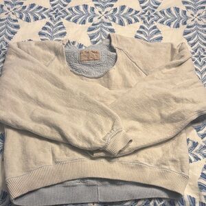 Free people cropped blue and cream top